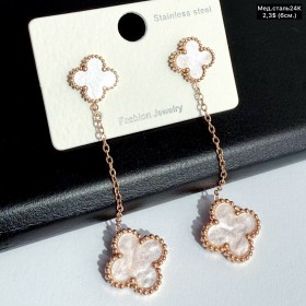 Сережки мед.сталь24К 10487 (6см.)